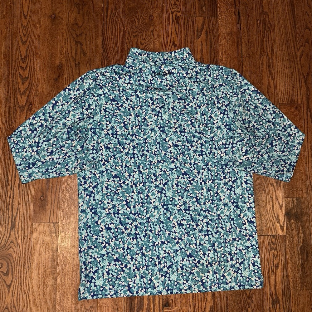 Bad Birdie Performance 1/4 Zip Pullover Mens 2XL Blue Geometric Aqua Long Sleeve - Picture 4 of 7